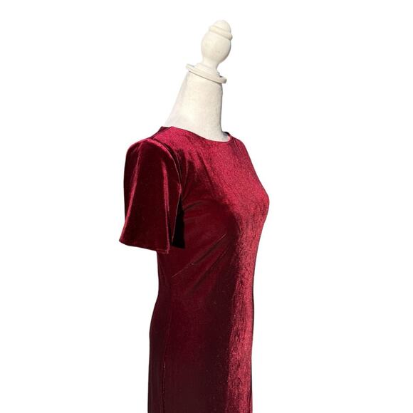 EUC Revelry Maxi Dress Burgundy Velvet Size 6 Cut Out Back Like New - Picture 7 of 11